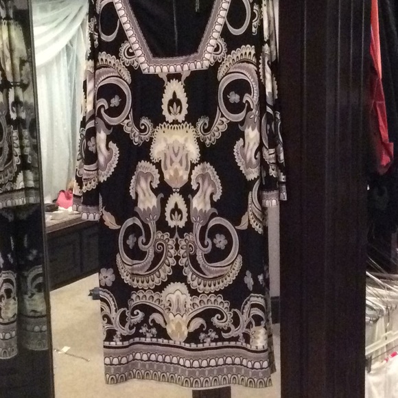 Laundry dress, bell sleeves, black, yellow, 6 - Picture 3 of 9